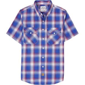 imageDubinik Mens Short Sleeve Button Down Shirts  Soft Vintage Regular Fit Casual ShirtsBlue Red 0039