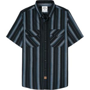 imageDubinik Mens Short Sleeve Button Down Shirts  Soft Vintage Regular Fit Casual ShirtsBlue Stripes 0039
