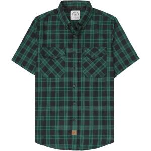 imageDubinik Mens Short Sleeve Button Down Shirts  Soft Vintage Regular Fit Casual ShirtsGreen Black 0039
