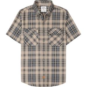 imageDubinik Mens Short Sleeve Button Down Shirts  Soft Vintage Regular Fit Casual ShirtsGrey Khaki 0039