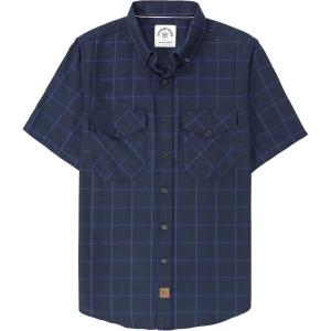 imageDubinik Mens Short Sleeve Button Down Shirts  Soft Vintage Regular Fit Casual ShirtsNavy Blue 0039