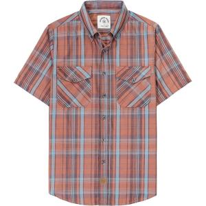 imageDubinik Mens Short Sleeve Button Down Shirts  Soft Vintage Regular Fit Casual ShirtsOrange Blue 0039