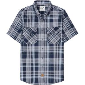 imageDubinik Mens Short Sleeve Button Down Shirts  Soft Vintage Regular Fit Casual ShirtsTeal Navy 0039