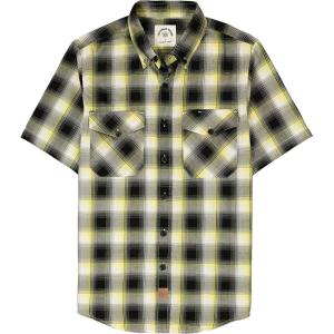 imageDubinik Mens Short Sleeve Button Down Shirts  Soft Vintage Regular Fit Casual ShirtsYellow Black White 0039
