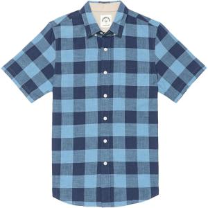 imageDubinik Mens Short Sleeve Button Down Shirts Summer Vintage Short Sleeve Button Down Men Lightweight Mens Casual ShirtsNavy Blue Buffalo