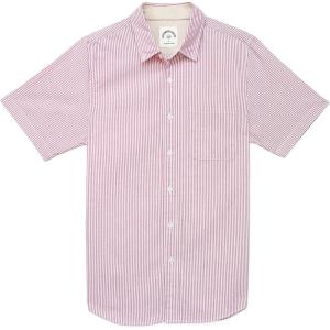 imageDubinik Mens Short Sleeve Button Down Shirts Summer Vintage Short Sleeve Button Down Men Lightweight Mens Casual ShirtsPink White Stripes
