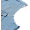 imageDubinik Mens Sleeveless Denim Shirt Button Down Cowboy Lightweight Jean VestLight Blue
