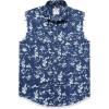 imageDubinik Mens Sleeveless Denim Shirt Button Down Cowboy Lightweight Jean VestNavyWhite