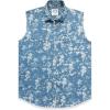 imageDubinik Mens Sleeveless Denim Shirt Button Down Cowboy Lightweight Jean VestSteel BlueWhite