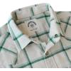 imageDubinik Flannel Shirt for Men Long Sleeve Casual Cozy Snap Button Western Plaid Shirts Soft Pure CottonBeige and Dark Green
