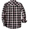 imageDubinik Flannel Shirt for Men Long Sleeve Casual Cozy Snap Button Western Plaid Shirts Soft Pure CottonBlack Gray and White