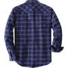 imageDubinik Flannel Shirt for Men Long Sleeve Casual Cozy Snap Button Western Plaid Shirts Soft Pure CottonBlue
