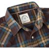 imageDubinik Flannel Shirt for Men Long Sleeve Casual Cozy Snap Button Western Plaid Shirts Soft Pure CottonBlue Brown and Yellow