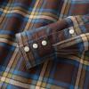 imageDubinik Flannel Shirt for Men Long Sleeve Casual Cozy Snap Button Western Plaid Shirts Soft Pure CottonBlue Brown and Yellow