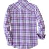 imageDubinik Flannel Shirt for Men Long Sleeve Casual Cozy Snap Button Western Plaid Shirts Soft Pure CottonBlue Purple and White