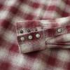 imageDubinik Flannel Shirt for Men Long Sleeve Casual Cozy Snap Button Western Plaid Shirts Soft Pure CottonDark Brown and White