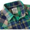 imageDubinik Flannel Shirt for Men Long Sleeve Casual Cozy Snap Button Western Plaid Shirts Soft Pure CottonGreen Gray and Blue