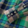 imageDubinik Flannel Shirt for Men Long Sleeve Casual Cozy Snap Button Western Plaid Shirts Soft Pure CottonGreen Gray and Blue