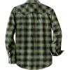 imageDubinik Flannel Shirt for Men Long Sleeve Casual Cozy Snap Button Western Plaid Shirts Soft Pure CottonGreen and Brown