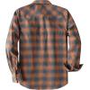 imageDubinik Flannel Shirt for Men Long Sleeve Casual Cozy Snap Button Western Plaid Shirts Soft Pure CottonLight Blue and Orange