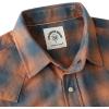 imageDubinik Flannel Shirt for Men Long Sleeve Casual Cozy Snap Button Western Plaid Shirts Soft Pure CottonLight Blue and Orange