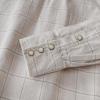 imageDubinik Flannel Shirt for Men Long Sleeve Casual Cozy Snap Button Western Plaid Shirts Soft Pure CottonLight Brown