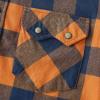imageDubinik Flannel Shirt for Men Long Sleeve Casual Cozy Snap Button Western Plaid Shirts Soft Pure CottonOrange and Dark Blue