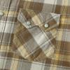 imageDubinik Flannel Shirt for Men Long Sleeve Casual Cozy Snap Button Western Plaid Shirts Soft Pure CottonYellow and Brown