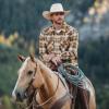 imageDubinik Flannel Shirt for Men Long Sleeve Casual Cozy Snap Button Western Plaid Shirts Soft Pure CottonYellow and Brown