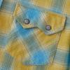 imageDubinik Flannel Shirt for Men Long Sleeve Casual Cozy Snap Button Western Plaid Shirts Soft Pure CottonYellow and Light Blue