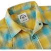 imageDubinik Flannel Shirt for Men Long Sleeve Casual Cozy Snap Button Western Plaid Shirts Soft Pure CottonYellow and Light Blue