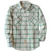 imageDubinik Flannel Shirt for Men Long Sleeve Casual Cozy Snap Button Western Plaid Shirts Soft Pure CottonBeige and Dark Green