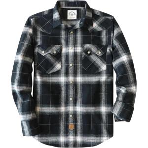 imageDubinik Flannel Shirt for Men Long Sleeve Casual Cozy Snap Button Western Plaid Shirts Soft Pure CottonBlack and Gray