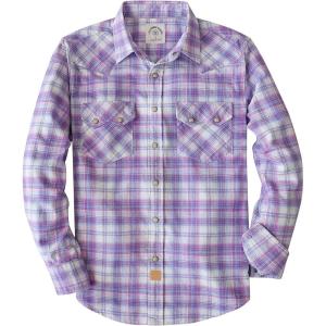 imageDubinik Flannel Shirt for Men Long Sleeve Casual Cozy Snap Button Western Plaid Shirts Soft Pure CottonBlue Purple and White