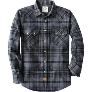 imageDubinik Flannel Shirt for Men Long Sleeve Casual Cozy Snap Button Western Plaid Shirts Soft Pure CottonGray and Black