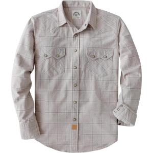 imageDubinik Flannel Shirt for Men Long Sleeve Casual Cozy Snap Button Western Plaid Shirts Soft Pure CottonLight Brown