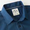 imageDubinik Chambray Shirt Men Long Sleeve Cotton Work Shirts with 2 Pockets Casual Button DownNavy Blue