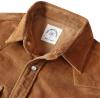 imageDubinik Corduroy Jacket Men 2 Pockets Casual Cotton Pearl Snap Western Work Shirts Vintage Long SleeveWarm Brown