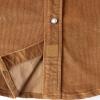 imageDubinik Corduroy Jacket Men 2 Pockets Casual Cotton Pearl Snap Western Work Shirts Vintage Long SleeveWarm Brown