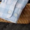 imageDubinik Flannel Shirt for Men 100 Cotton Mens Flannel Shirts Long Sleeve Plaid Soft Casual Button Down Shirt MenBlue White