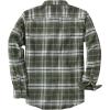 imageDubinik Flannel Shirt for Men 100 Cotton Mens Flannel Shirts Long Sleeve Plaid Soft Casual Button Down Shirt MenOlive Green White