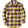 imageDubinik Flannel Shirt for Men 100 Cotton Mens Flannel Shirts Long Sleeve Plaid Soft Casual Button Down Shirt MenYellow Purple