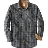 imageDubinik Mens Flannel Shirt Long Sleeve Button Down Plaid All Cotton Soft Brushed Flannel Shirt for Men Utility Casual ShirtBlack Gray