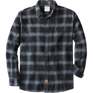 imageDubinik Flannel Shirt for Men 100 Cotton Mens Flannel Shirts Long Sleeve Plaid Soft Casual Button Down Shirt MenBlack Ombre