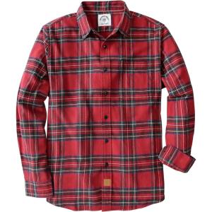 imageDubinik Flannel Shirt for Men 100 Cotton Mens Flannel Shirts Long Sleeve Plaid Soft Casual Button Down Shirt MenChristmas Red