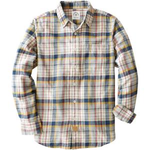 imageDubinik Flannel Shirt for Men 100 Cotton Mens Flannel Shirts Long Sleeve Plaid Soft Casual Button Down Shirt MenLight Khaki Navy