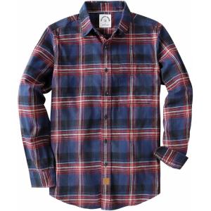 imageDubinik Flannel Shirt for Men 100 Cotton Mens Flannel Shirts Long Sleeve Plaid Soft Casual Button Down Shirt MenNavy Blue Red