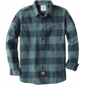 imageDubinik Flannel Shirt for Men 100 Cotton Mens Flannel Shirts Long Sleeve Plaid Soft Casual Button Down Shirt MenNavy Buffalo