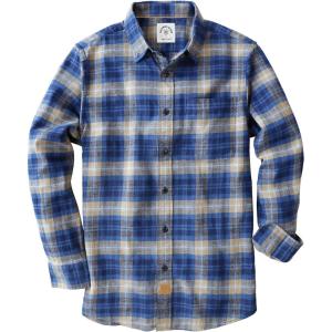 imageDubinik Flannel Shirt for Men 100 Cotton Mens Flannel Shirts Long Sleeve Plaid Soft Casual Button Down Shirt MenNavy Khaki