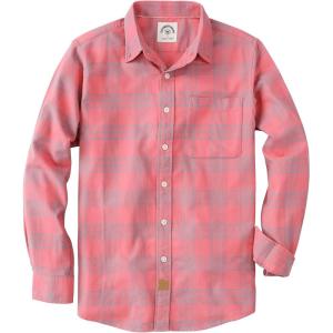 imageDubinik Flannel Shirt for Men 100 Cotton Mens Flannel Shirts Long Sleeve Plaid Soft Casual Button Down Shirt MenPink Grey